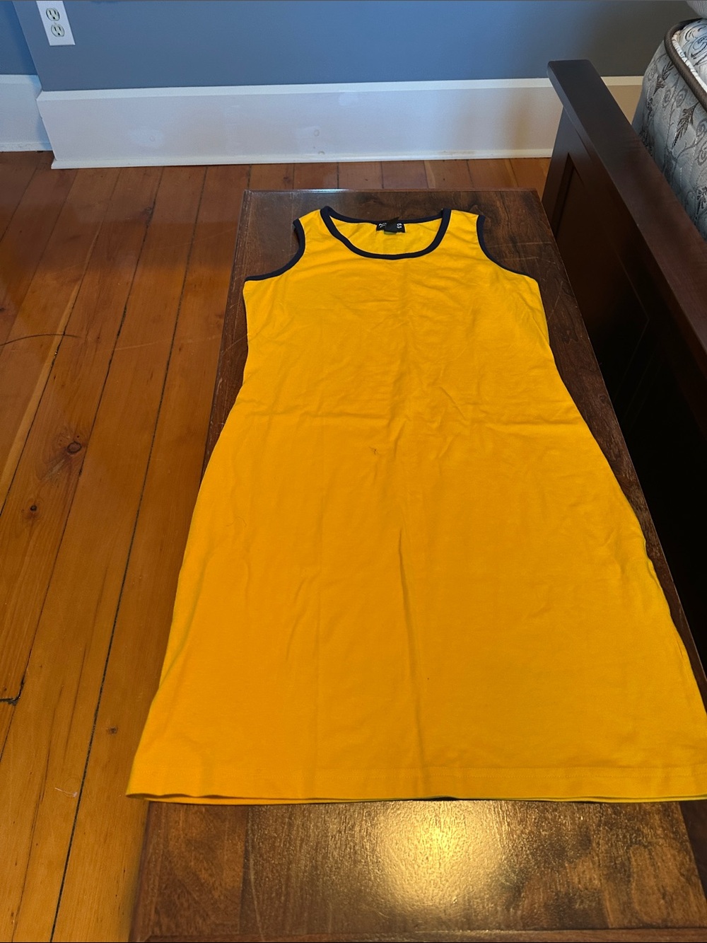 Polo by Ralph Lauren Yellow Sleeveless Shift Dress with Black Trim